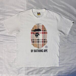 Burberry x BAPE A Bathing Ape White College Plaid Tshirt - Large